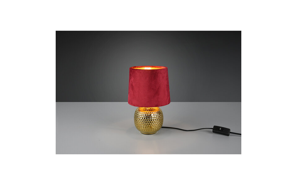 HLW LED LED Table Lamp - Trion Sofia - E14 Fitting - Round - Matte Red - Ceramic
