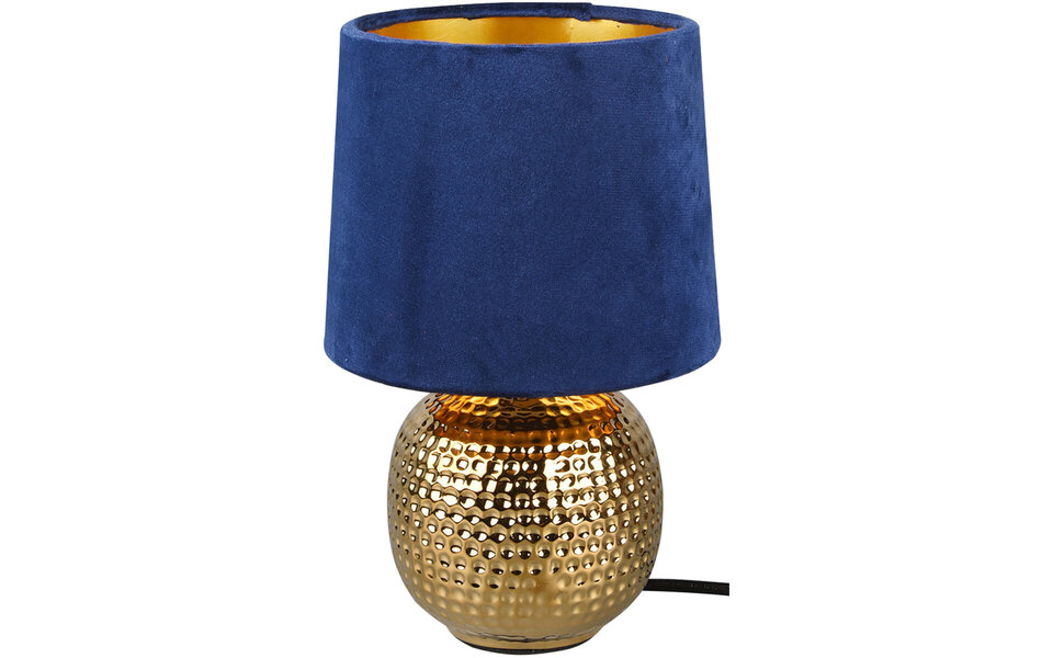 HLW LED LED Table Lamp - Trion Sofia - E14 Fitting - Round - Matte Blue - Ceramic