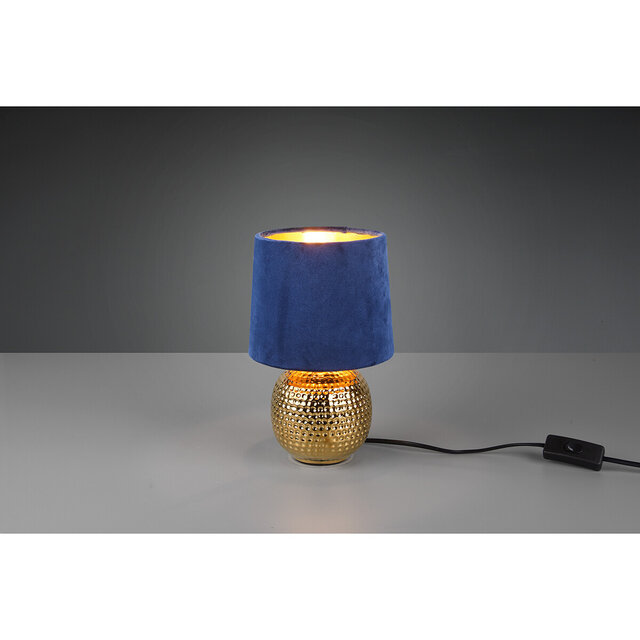 HLW LED LED Table Lamp - Trion Sofia - E14 Fitting - Round - Matte Blue - Ceramic