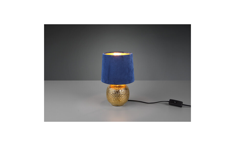 HLW LED LED Table Lamp - Trion Sofia - E14 Fitting - Round - Matte Blue - Ceramic