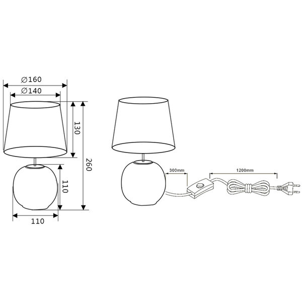 HLW LED LED Tafellamp Trion Sofia - Ronde stijl, Mat Blauw Keramiek & E14 Fitting HLW LED LED Tafellamp Trion Sofia - Ronde stijl, Mat Blauw Keramiek & E14 Fitting