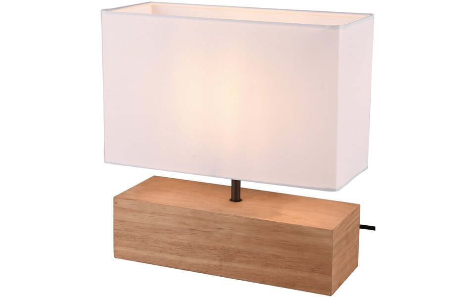 HLW LED LED Table Lamp - Table Lighting - Trion Wooden - E27 Fitting - Rectangular - Matte White - Wood HLW LED LED Table Lamp - Table Lighting - Trion Wooden - E27 Fitting - Rectangular - Matte White - Wood