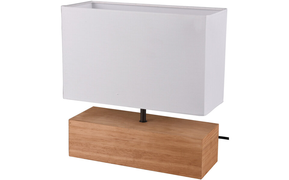 HLW LED LED Table Lamp - Table Lighting - Trion Wooden - E27 Fitting - Rectangular - Matte White - Wood HLW LED LED Table Lamp - Table Lighting - Trion Wooden - E27 Fitting - Rectangular - Matte White - Wood