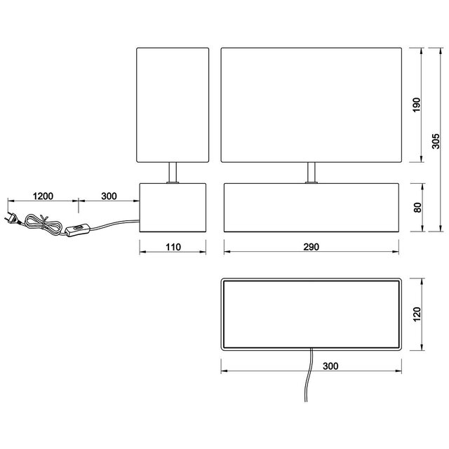 HLW LED LED Tafellamp - Tafelverlichting - Trion Wooden - E27 Fitting - Rechthoek - Mat Wit - Hout
