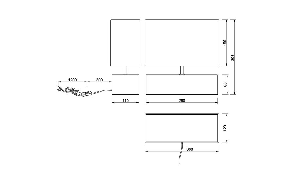 HLW LED LED Tafellamp - Tafelverlichting - Trion Wooden - E27 Fitting - Rechthoek - Mat Wit - Hout