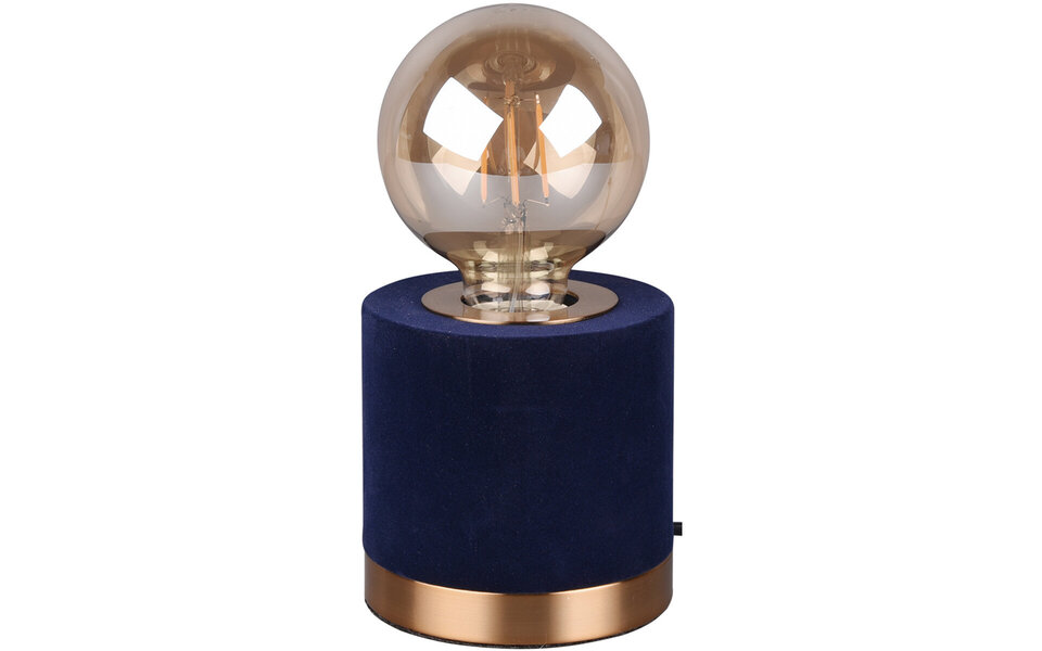 HLW LED LED Table Lamp - Table Lighting - Trion Juda - E27 Fitting - Round - Matte Blue - Textile