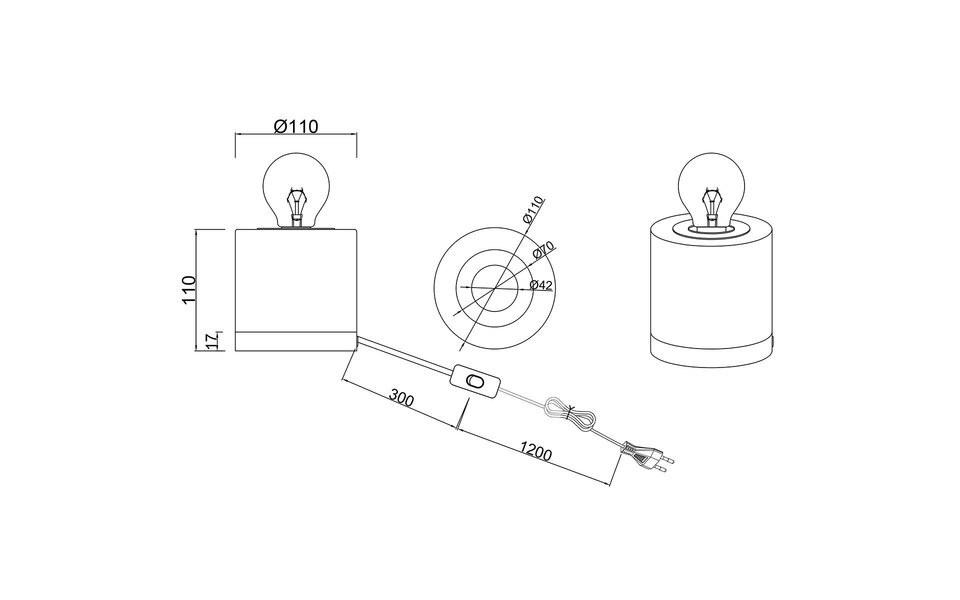 HLW LED LED Table Lamp - Table Lighting - Trion Juda - E27 Fitting - Round - Matte Blue - Textile