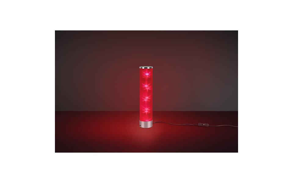 HLW LED LED Table Lamp - Trion Ricardo - 1.5W - Warm White 3000K - RGBW - Dimmable - Remote Control - Round - Matte Chrome - Aluminum