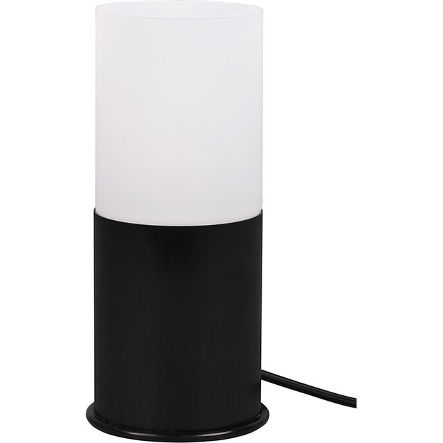 Ronde mat zwarte LED tafellamp van aluminium met E27 fitting en maximaal 40W vermogen