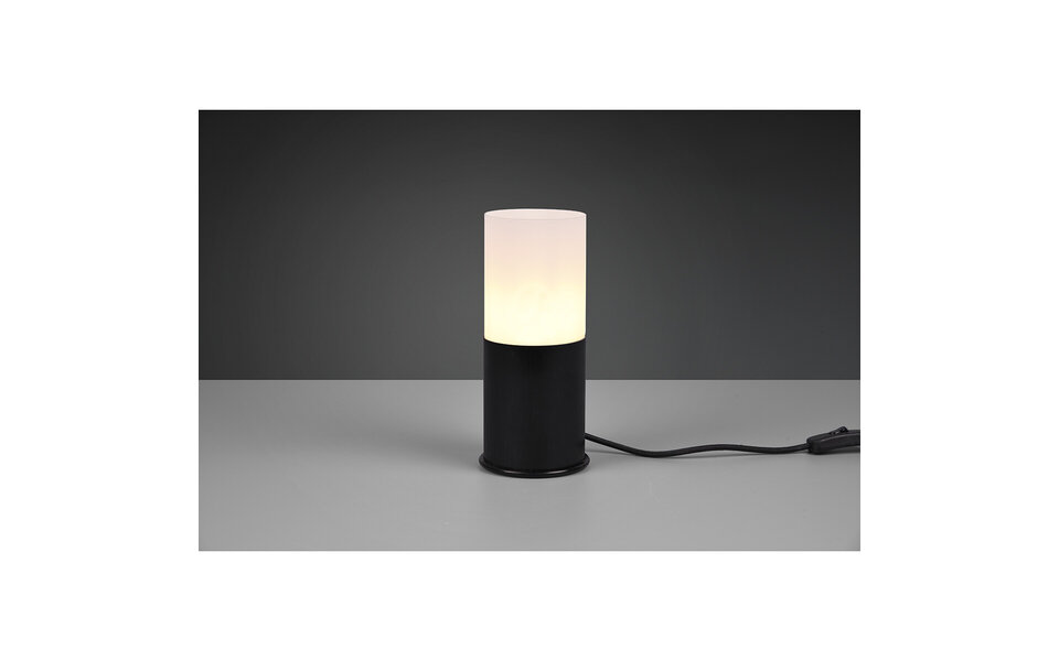 HLW LED LED Table Lamp - Table Lighting - Trion Roba - E27 Fitting - Round - Matte Black - Aluminum