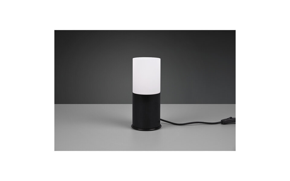 HLW LED LED Tafellamp - Tafelverlichting - Trion Roba - E27 Fitting - Rond - Mat Zwart - Aluminium