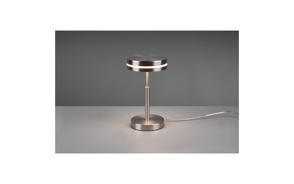 HLW LED LED Table Lamp - Trion Franco - 6W - Warm White 3000K - Round - Matte Nickel - Aluminum HLW LED LED Table Lamp - Trion Franco - 6W - Warm White 3000K - Round - Matte Nickel - Aluminum