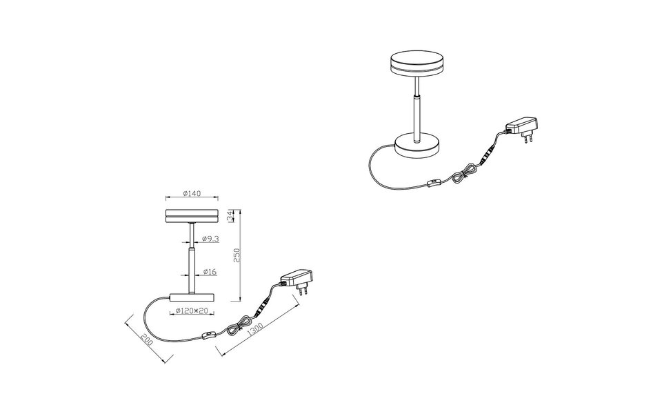 HLW LED LED Tafellamp - Trion Franco - 6W - Warm Wit 3000K - Rond - Mat Antraciet - Aluminium