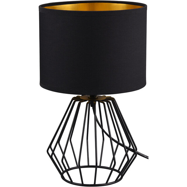 Ronde matzwarte LED tafellamp van aluminium met E14 fitting en maximaal 40W vermogen Ronde matzwarte LED tafellamp van aluminium met E14 fitting en maximaal 40W vermogen