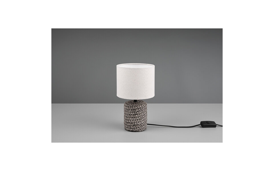 HLW LED LED Tafellamp - Tafelverlichting - Trion Manon - E14 Fitting - Rond - Mat Bruin - Keramiek