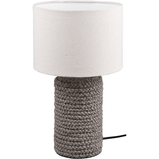 Ronde bruine keramieken LED tafellamp met E27 fitting en mat oppervlak, geschikt tot 60W Ronde bruine keramieken LED tafellamp met E27 fitting en mat oppervlak, geschikt tot 60W