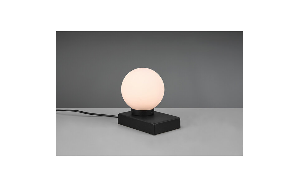 HLW LED LED Table Lamp - Trion Devy - E14 Fitting - Dimmable - Round - Matte Black - Aluminum
