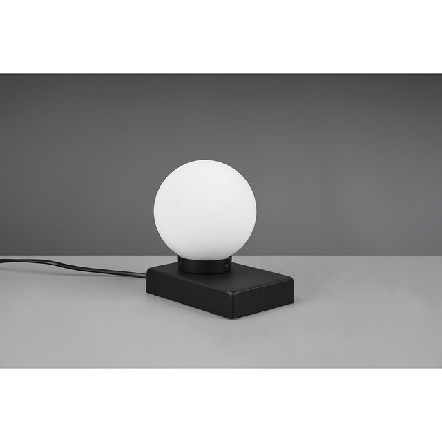 HLW LED LED Table Lamp - Trion Devy - E14 Fitting - Dimmable - Round - Matte Black - Aluminum