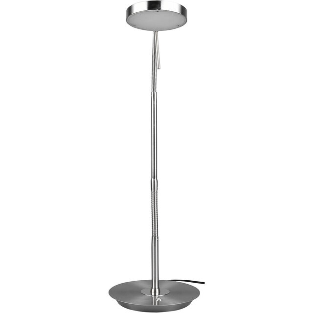 HLW LED LED Tafellamp - Trion Monzino - 12W - Aanpasbare Kleur - Dimbaar - Rond - Mat Nikkel - Aluminium