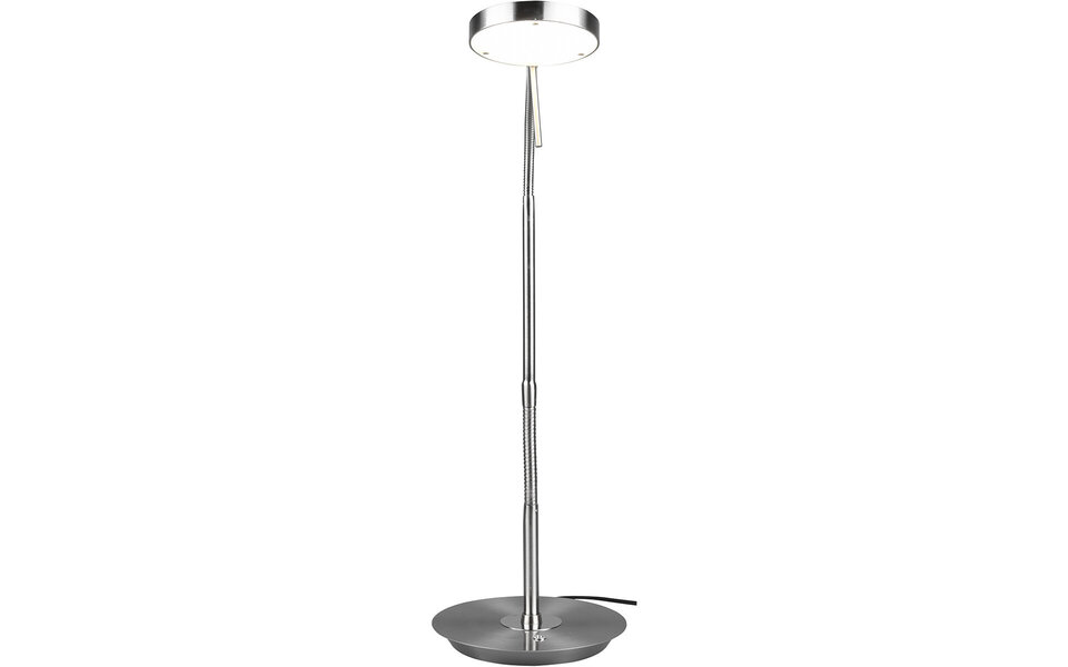 HLW LED LED Tafellamp - Trion Monzino - 12W - Aanpasbare Kleur - Dimbaar - Rond - Mat Nikkel - Aluminium