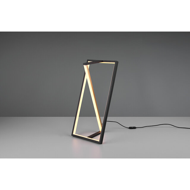 HLW LED LED Table Lamp - Trion Ediyon - 9W - Adjustable Color - Dimmable - Rectangular - Matte Black - Aluminum