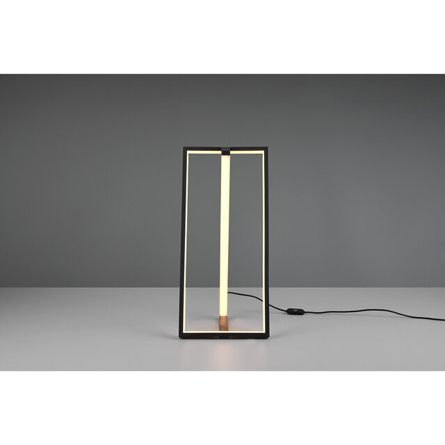 HLW LED LED Tafellamp - Trion Ediyon - 9W - Aanpasbare Kleur - Dimbaar - Rechthoek - Mat Zwart - Aluminium