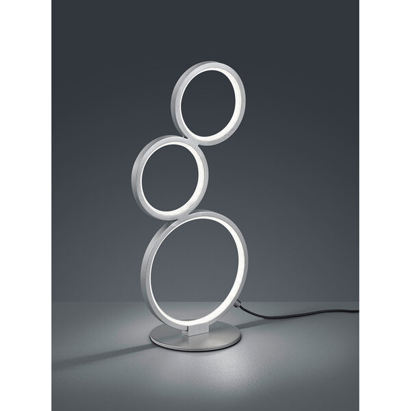 HLW LED LED Tafellamp Trion Rondy 17W - Dimbaar Warm Wit 3000K - Mat Zilver Aluminium HLW LED LED Tafellamp Trion Rondy 17W - Dimbaar Warm Wit 3000K - Mat Zilver Aluminium