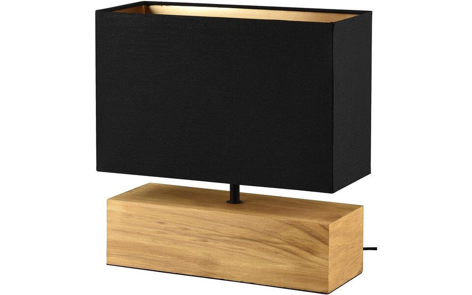HLW LED LED Tafellamp - Tafelverlichting - Trion Wooden - E27 Fitting - Rechthoek - Mat Zwart/Goud - Hout HLW LED LED Tafellamp - Tafelverlichting - Trion Wooden - E27 Fitting - Rechthoek - Mat Zwart/Goud - Hout