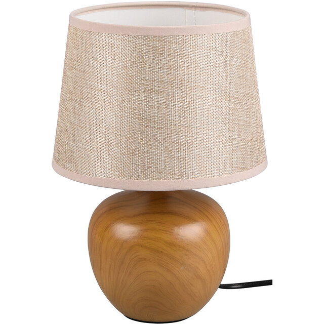 Ronde matbruine keramieken tafellamp met E14 fitting geschikt voor LED tot 40W Ronde matbruine keramieken tafellamp met E14 fitting geschikt voor LED tot 40W