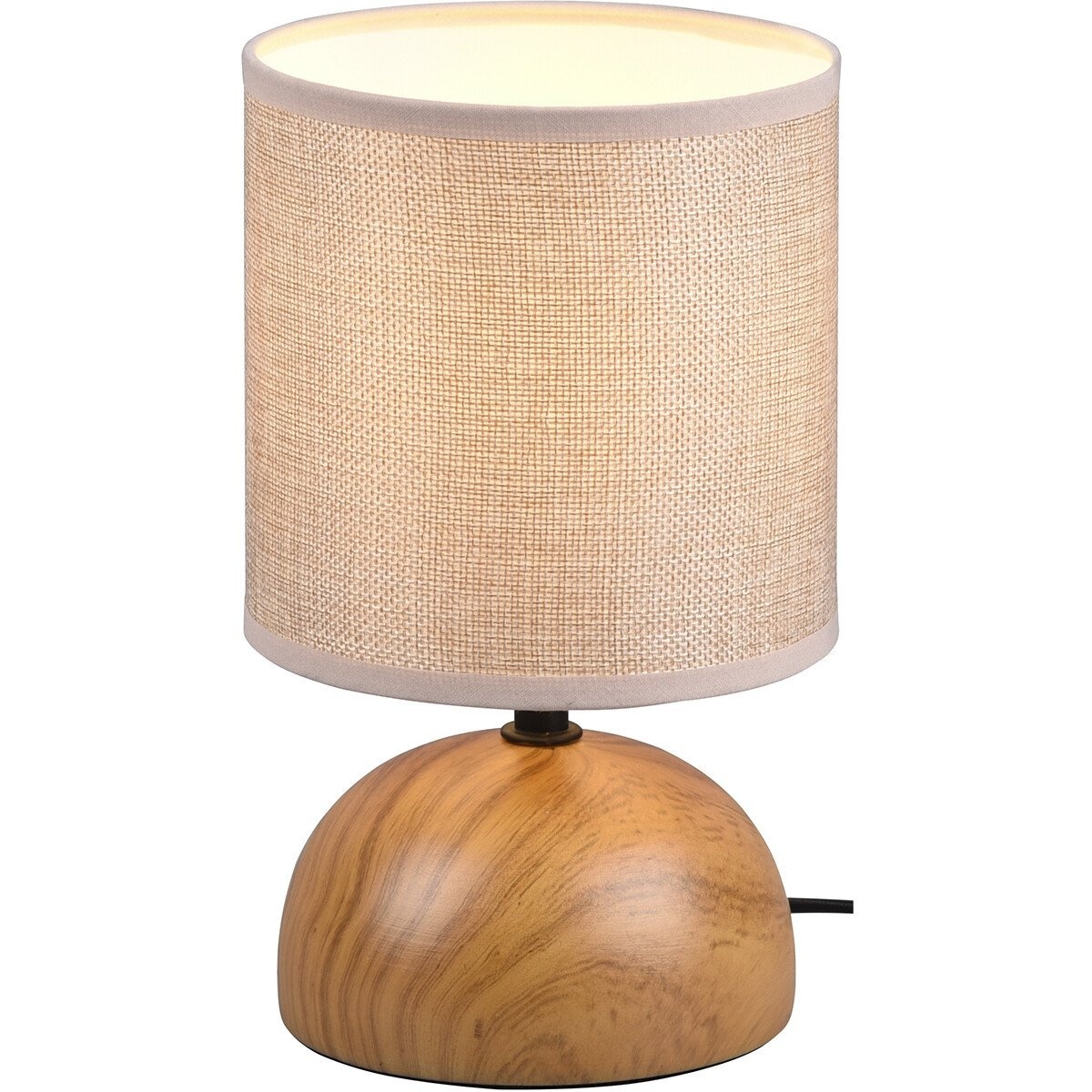 LED Tafellamp Trion Lucifer - Ronde LED tafellamp in mat bruin keramiek, E14 fitting