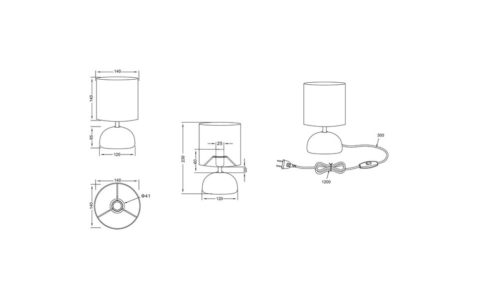HLW LED LED Tafellamp - Tafelverlichting - Trion Lucifer - E14 Fitting - Rond - Mat Bruin/Beige - Keramiek