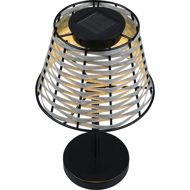 HLW LED Trion Roza LED Table Lamp - Round, Matte Black, Warm White 3000K, Sensor, Splashproof IP44