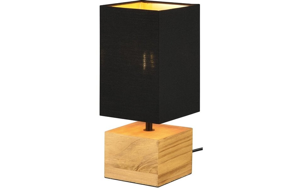 HLW LED Stylish LED Table Lamp Trion Wooden - Wooden Base, Black & Gold Details, E14 Fitting HLW LED Stylish LED Table Lamp Trion Wooden - Wooden Base, Black & Gold Details, E14 Fitting