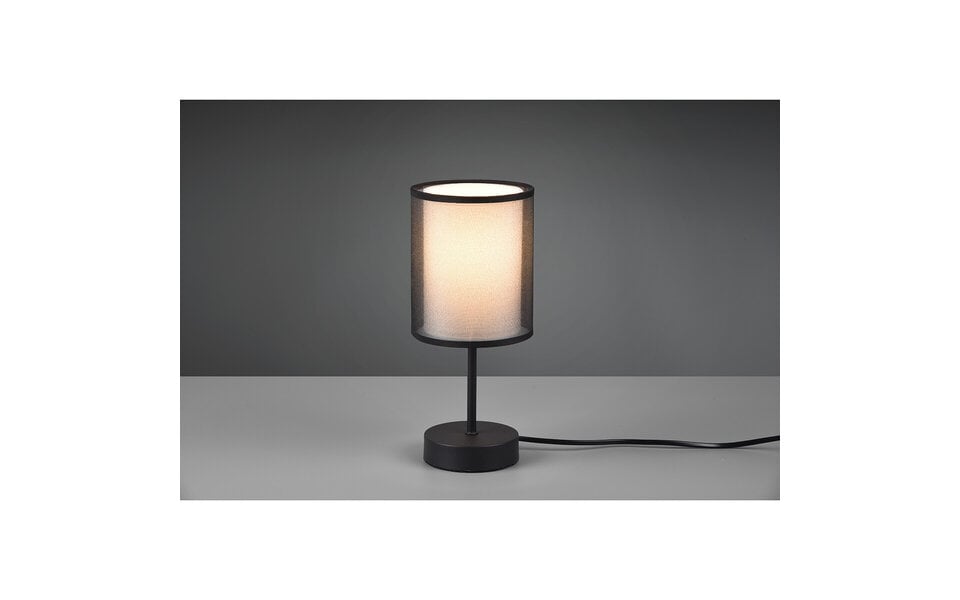 HLW LED LED Tafellamp - Tafelverlichting - Trion Bidon - E14 Fitting - Rond - Mat Zwart - Aluminium