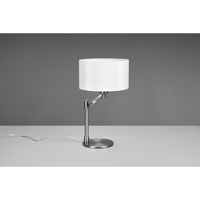 HLW LED LED Table Lamp - Table Lighting - Trion Cindy - E27 Fitting - Round - Matte Nickel - Aluminum HLW LED LED Table Lamp - Table Lighting - Trion Cindy - E27 Fitting - Round - Matte Nickel - Aluminum