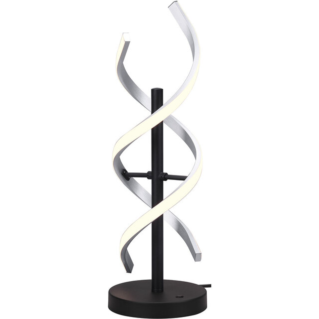 Ronde dimbare LED tafellamp in geborsteld zilver met 20.5W vermogen en aanpasbare kleurtemperatuur