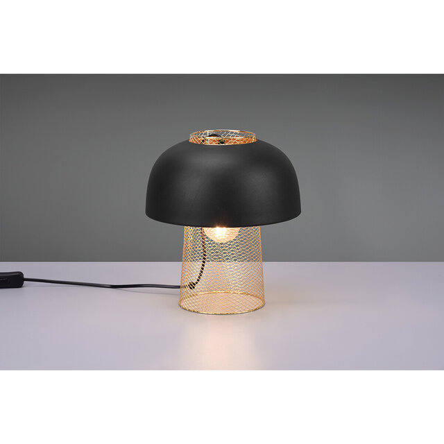 HLW LED LED Table Lamp - Table Lighting - Trion Palmo - E27 Fitting - Round - Matte Black - Aluminum