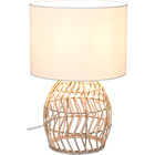 HLW LED LED Table Lamp - Table Lighting - Trion Samir - E27 Fitting - Round - Brown - Wood