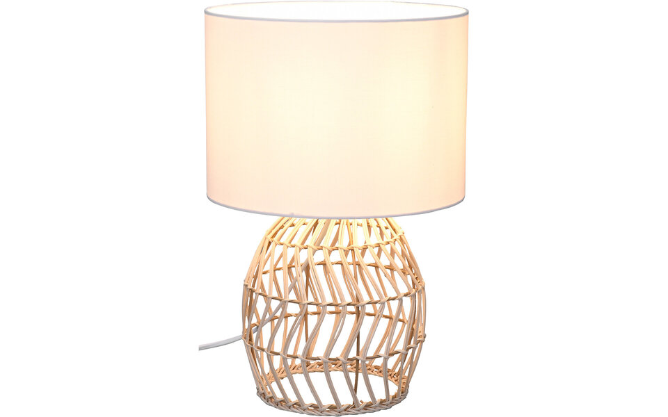 HLW LED LED Tafellamp - Tafelverlichting - Trion Samir - E27 Fitting - Rond - Bruin - Hout