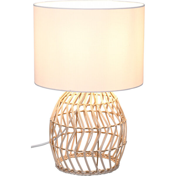 HLW LED LED Tafellamp Trion Samir - Ronde LED Tafellamp met Houten Design en E27 Fitting HLW LED LED Tafellamp Trion Samir - Ronde LED Tafellamp met Houten Design en E27 Fitting