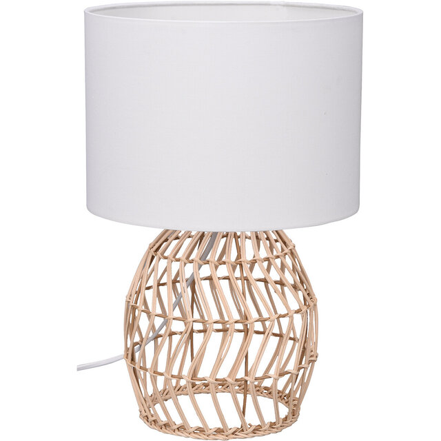 HLW LED LED Tafellamp - Tafelverlichting - Trion Samir - E27 Fitting - Rond - Bruin - Hout