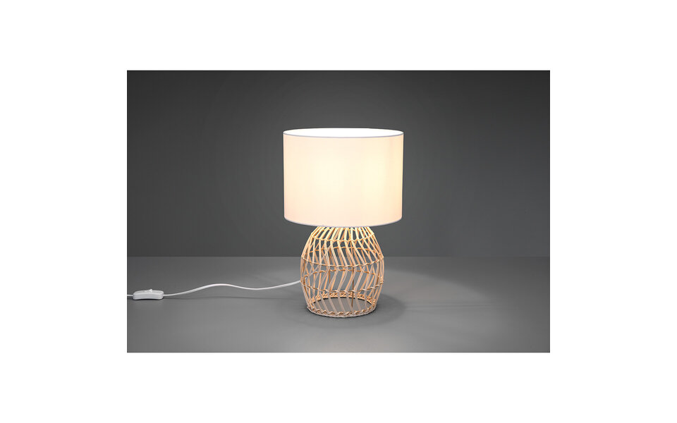 HLW LED LED Table Lamp - Table Lighting - Trion Samir - E27 Fitting - Round - Brown - Wood HLW LED LED Table Lamp - Table Lighting - Trion Samir - E27 Fitting - Round - Brown - Wood