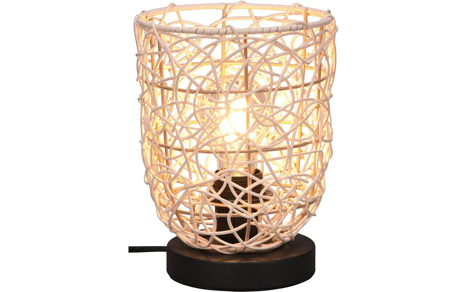 HLW LED LED Table Lamp - Table Lighting - Trion Lopar - E27 Fitting - Round - Brown - Wood