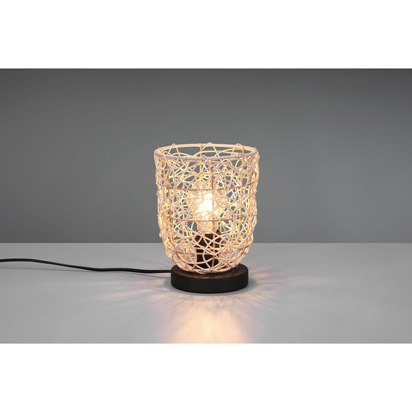 HLW LED LED Tafellamp Trion Lopar - Ronde , Houten & E27 Fitting HLW LED LED Tafellamp Trion Lopar - Ronde , Houten & E27 Fitting