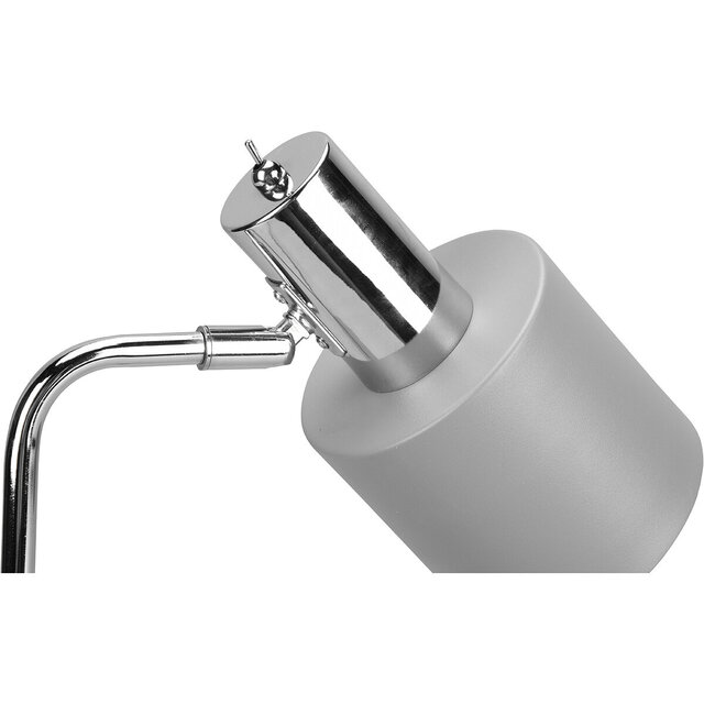 Ronde matgrijze aluminium LED tafellamp met E14 fitting en maximaal 10W vermogen