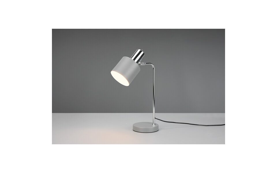 HLW LED LED Tafellamp - Tafelverlichting - Trion Alimo - E14 Fitting - Rond - Mat Grijs - Aluminium HLW LED LED Tafellamp - Tafelverlichting - Trion Alimo - E14 Fitting - Rond - Mat Grijs - Aluminium