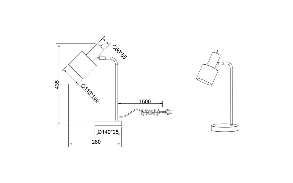 HLW LED LED Table Lamp - Table Lighting - Trion Alimo - E14 Fitting - Round - Matte Gray - Aluminum