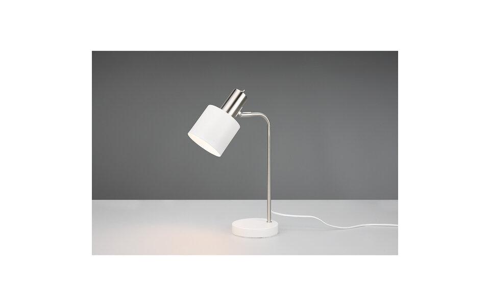 HLW LED LED Tafellamp - Tafelverlichting - Trion Alimo - E14 Fitting - Rond - Mat Wit - Aluminium HLW LED LED Tafellamp - Tafelverlichting - Trion Alimo - E14 Fitting - Rond - Mat Wit - Aluminium