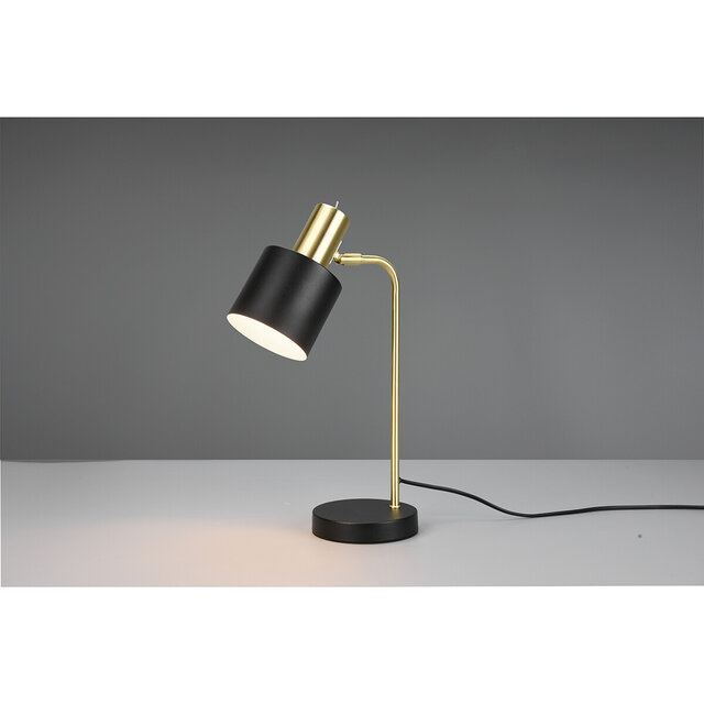 HLW LED LED Table Lamp - Table Lighting - Trion Alimo - E14 Fitting - Round - Matte Black/Gold - Aluminum HLW LED LED Table Lamp - Table Lighting - Trion Alimo - E14 Fitting - Round - Matte Black/Gold - Aluminum