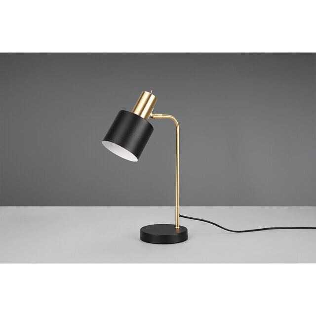 HLW LED LED Table Lamp - Table Lighting - Trion Alimo - E14 Fitting - Round - Matte Black/Gold - Aluminum HLW LED LED Table Lamp - Table Lighting - Trion Alimo - E14 Fitting - Round - Matte Black/Gold - Aluminum